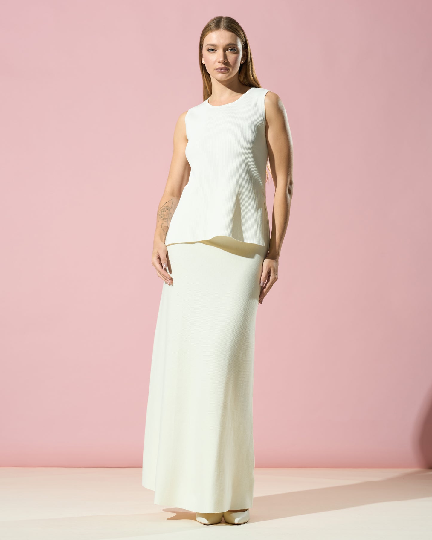 Ribbed Sleeveless Knit Top