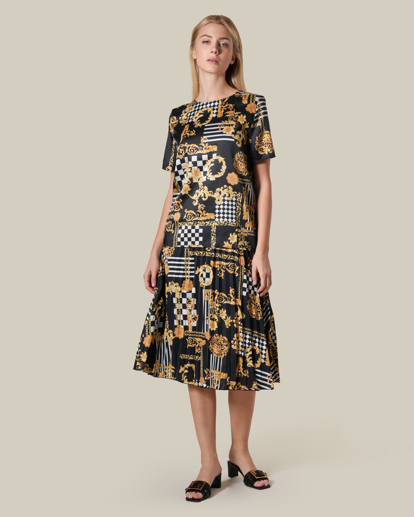 Geometric Baroque Printed Top