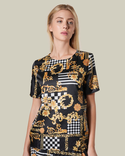 Geometric Baroque Printed Top