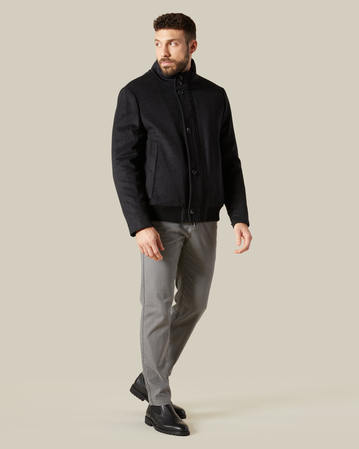 Button and Zip Short Coat