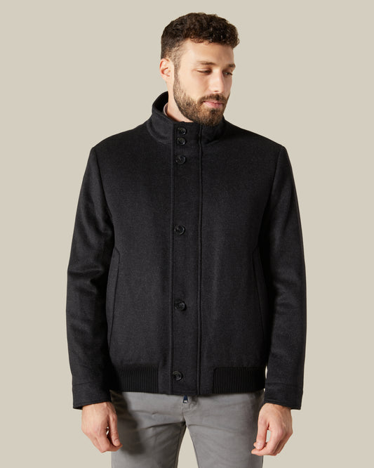 Button and Zip Short Coat