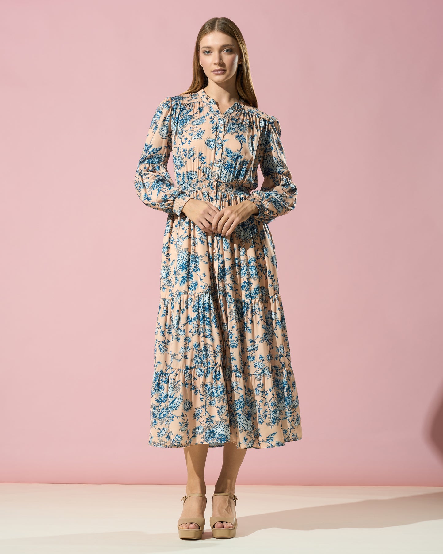 Vintage Tiered Floral Dress