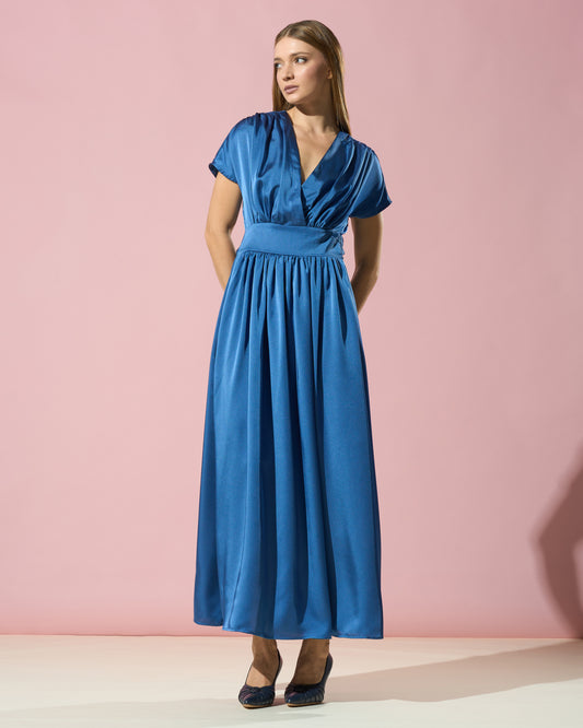 Flow Satin V-Neck Dress