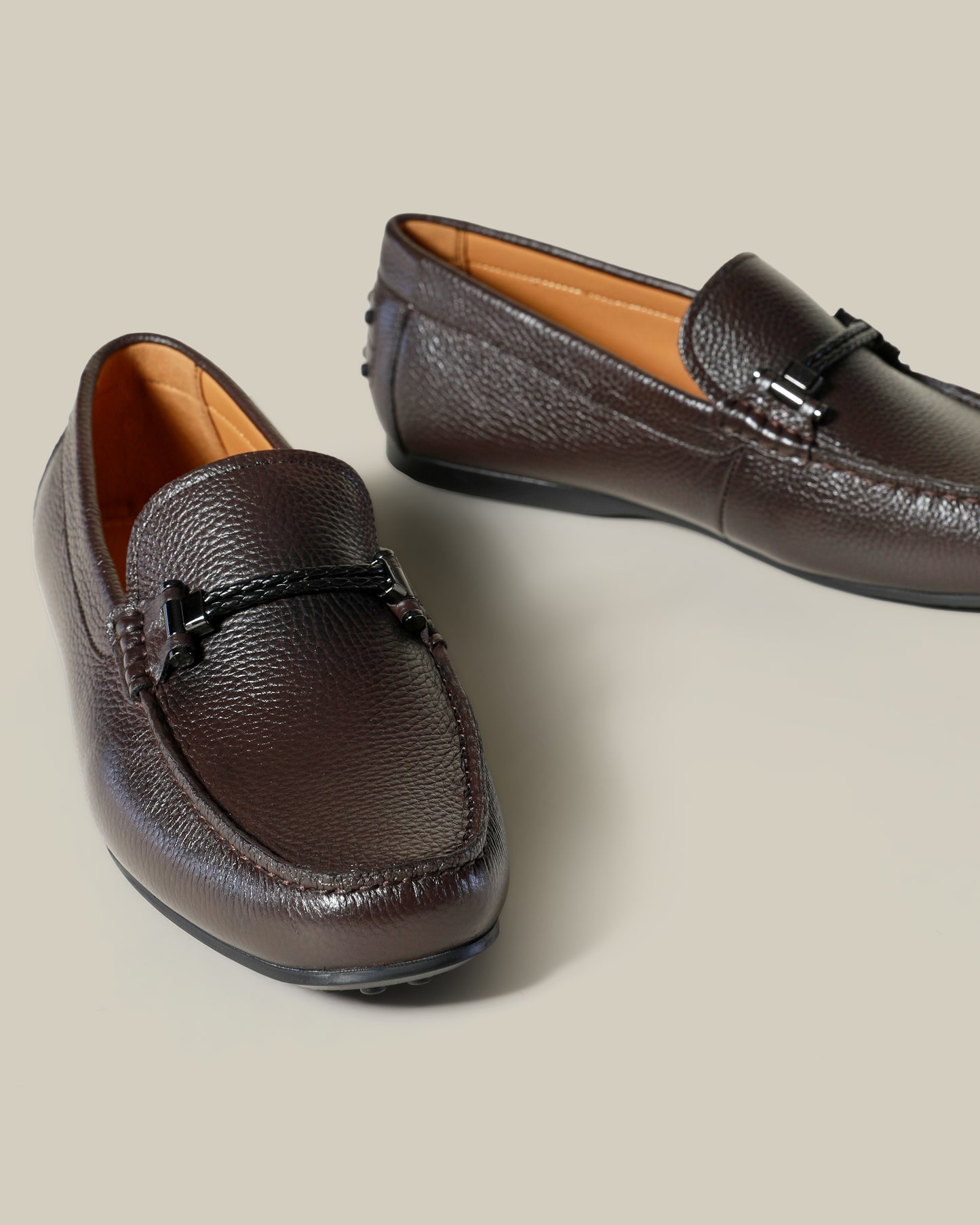 Classic Embellished Leather Moccasins