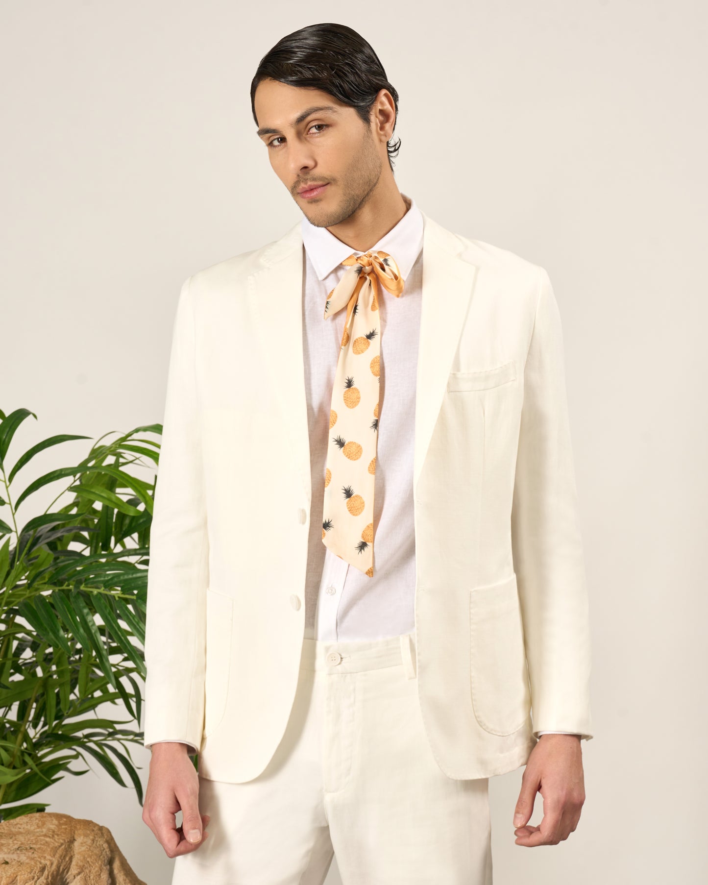 Ivory Linen Blend Sports Jacket