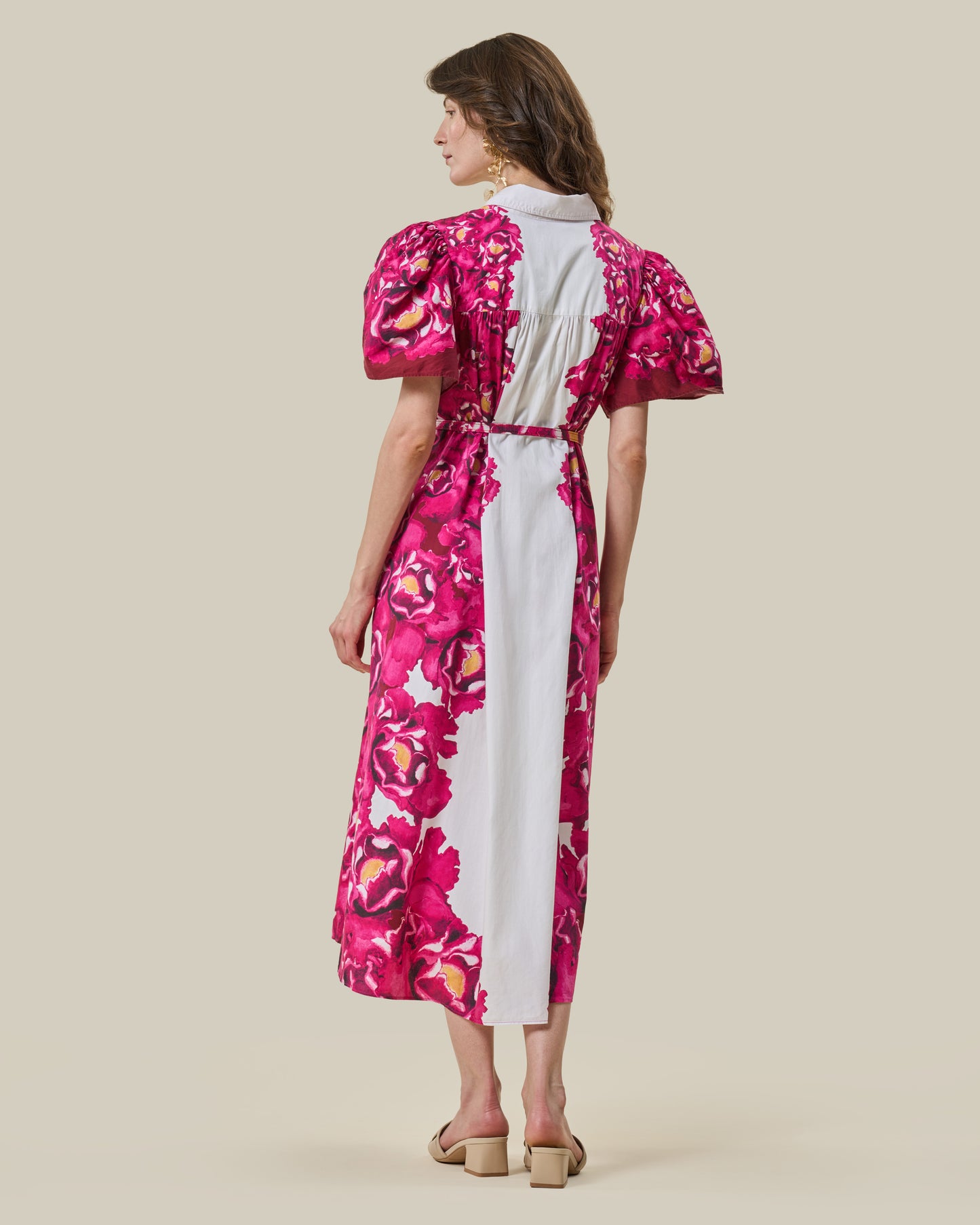 Floral Print Belted Shirt Dress