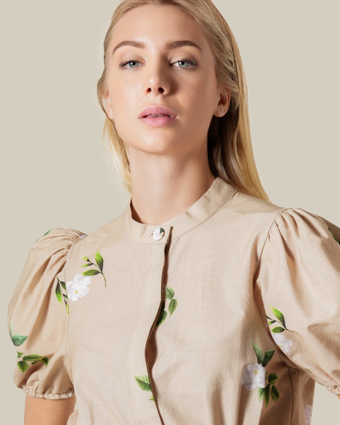Floral Mini Dress with Buckled Belt