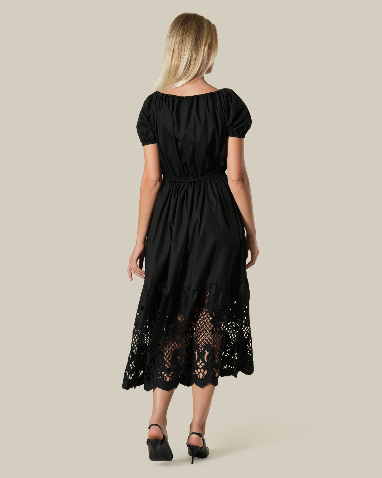 Lattice Embroidered Cotton Dress