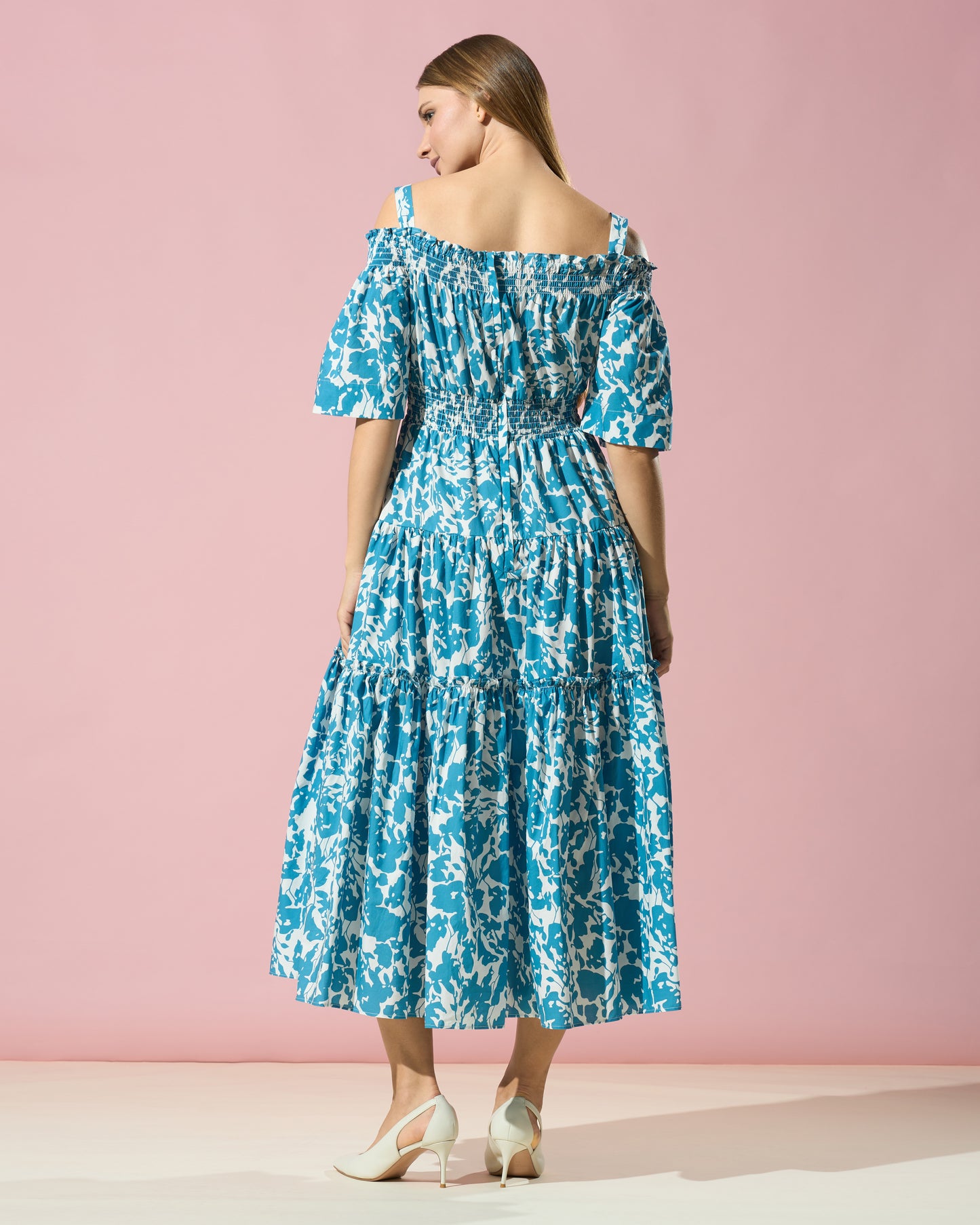 Cold-Shoulder Midi Dress