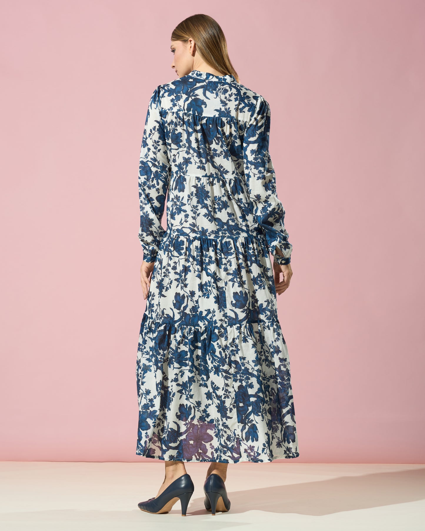 Navy Bloom Cotton Dress