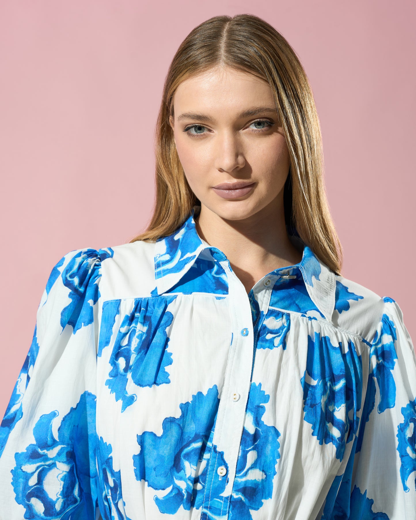 Blue Breeze Cotton Shirt Dress