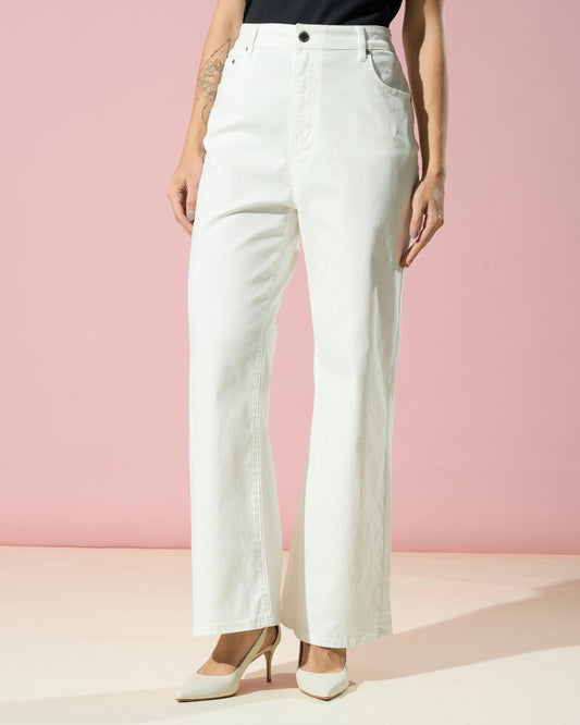 White Straight-Fit Denim Jeans
