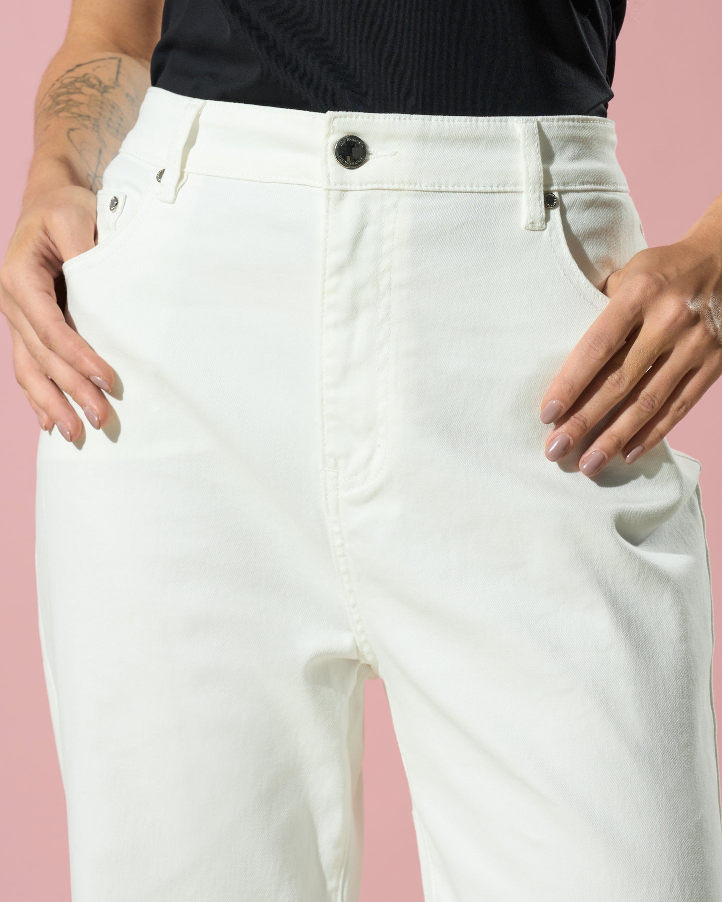 White Straight-Fit Denim Jeans