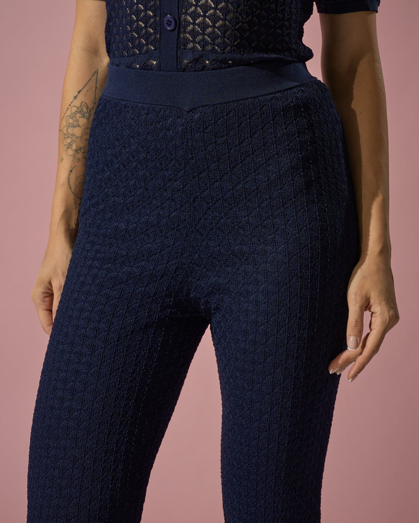 Knitted Broderie Anglaise Pants
