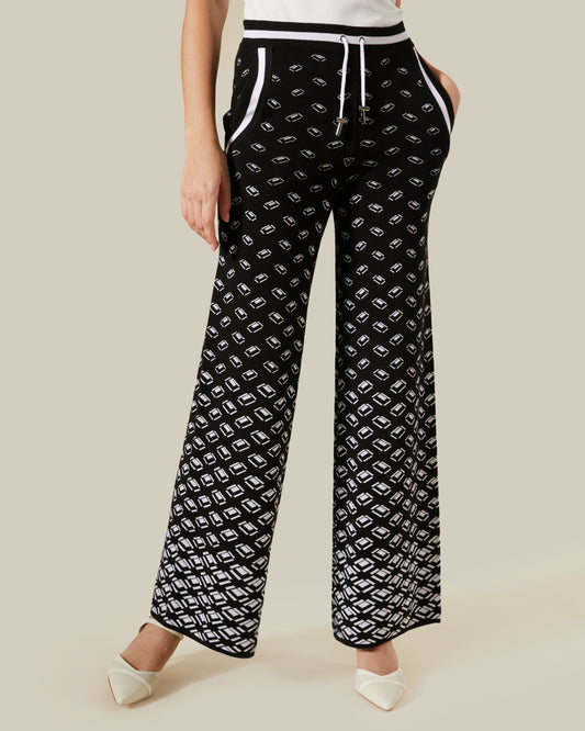 Geometric Patterned High-Rise Pants