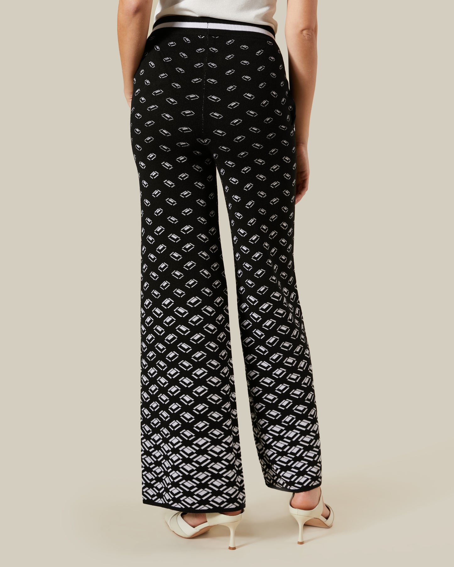 Geometric Patterned High-Rise Pants