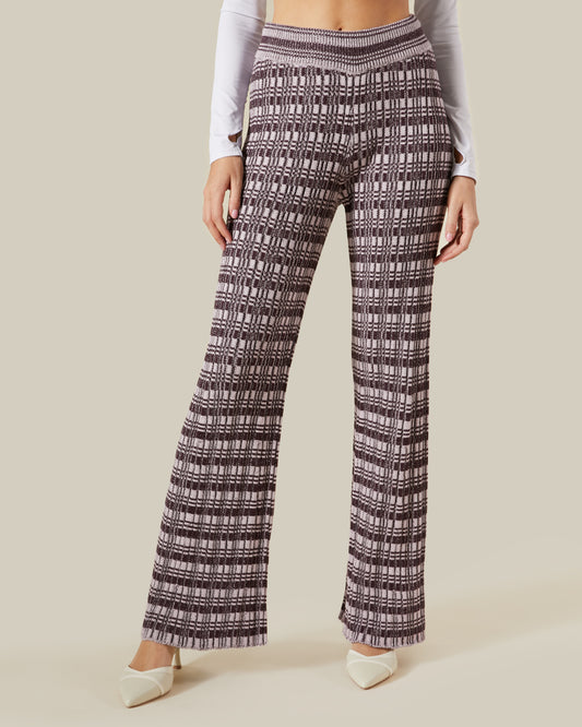 Checked Knitted Pants