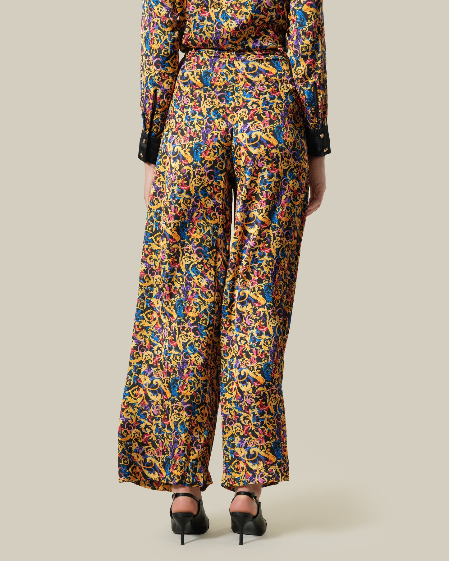 Multicolor Baroque Wide Leg Pants