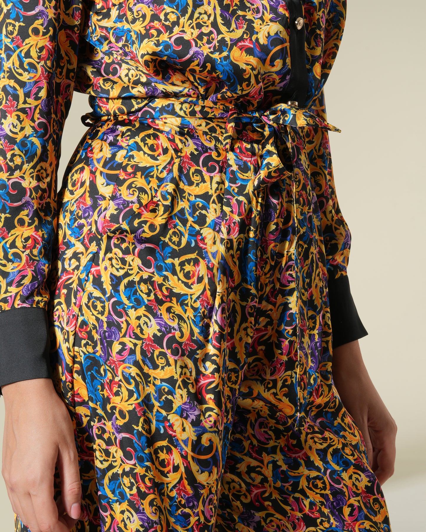 Multicolor Baroque Wide Leg Pants