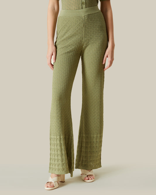 Knitted Broderie Anglaise Pants