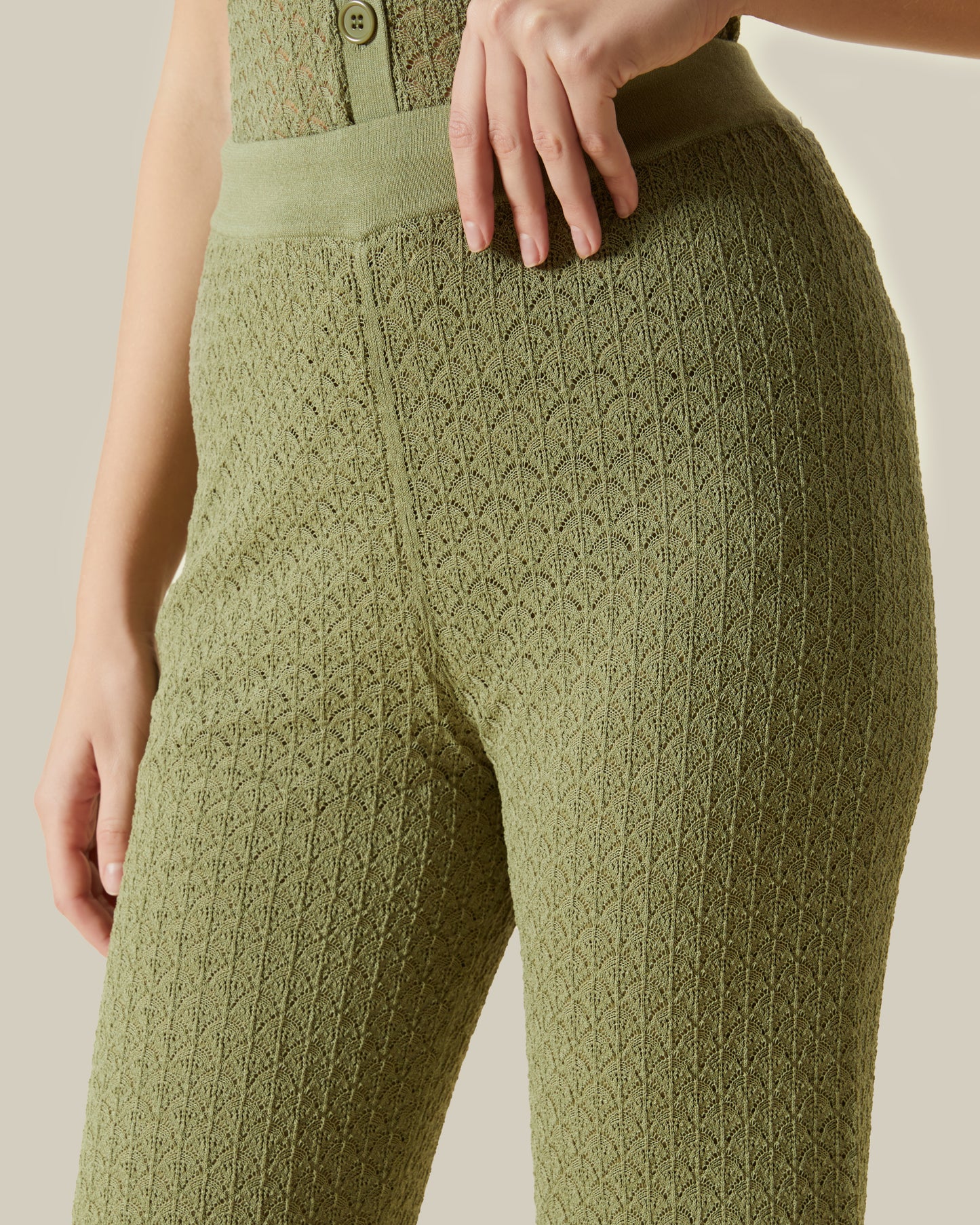 Knitted Broderie Anglaise Pants