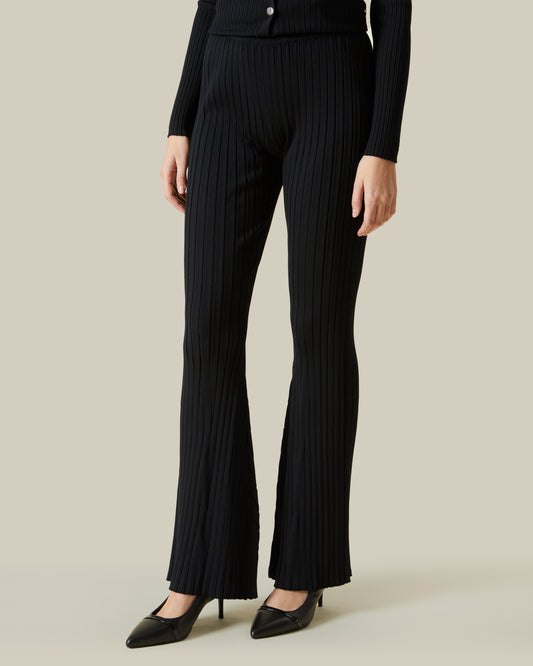 Ribbed Bootcut Pants
