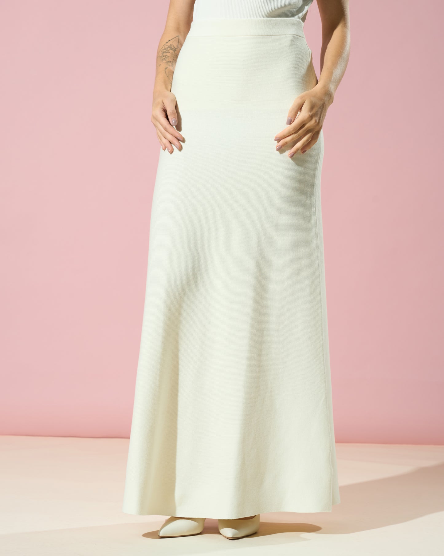 A-Line Cotton Knit Skirt