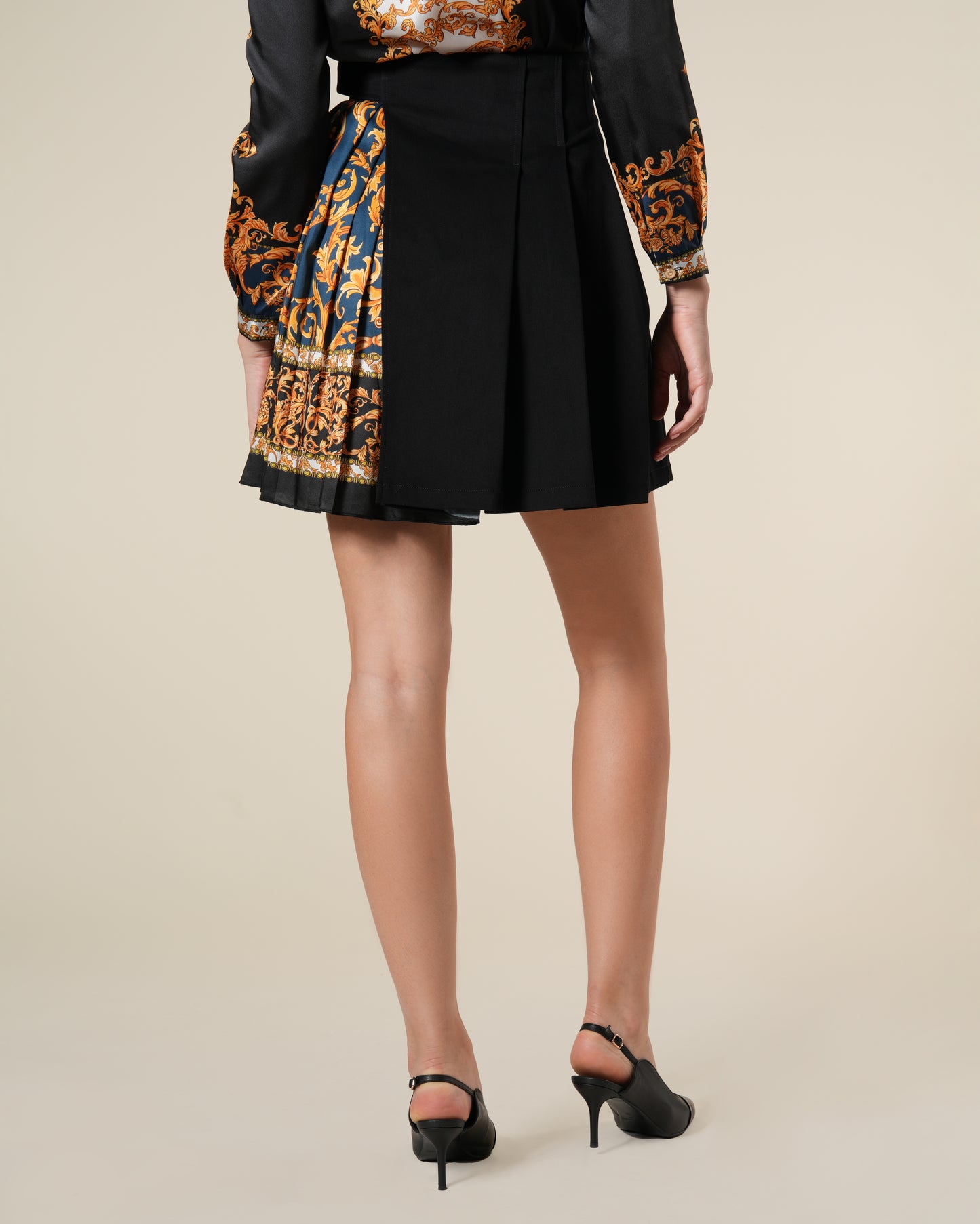 Baroque Contrast Mini Skirt