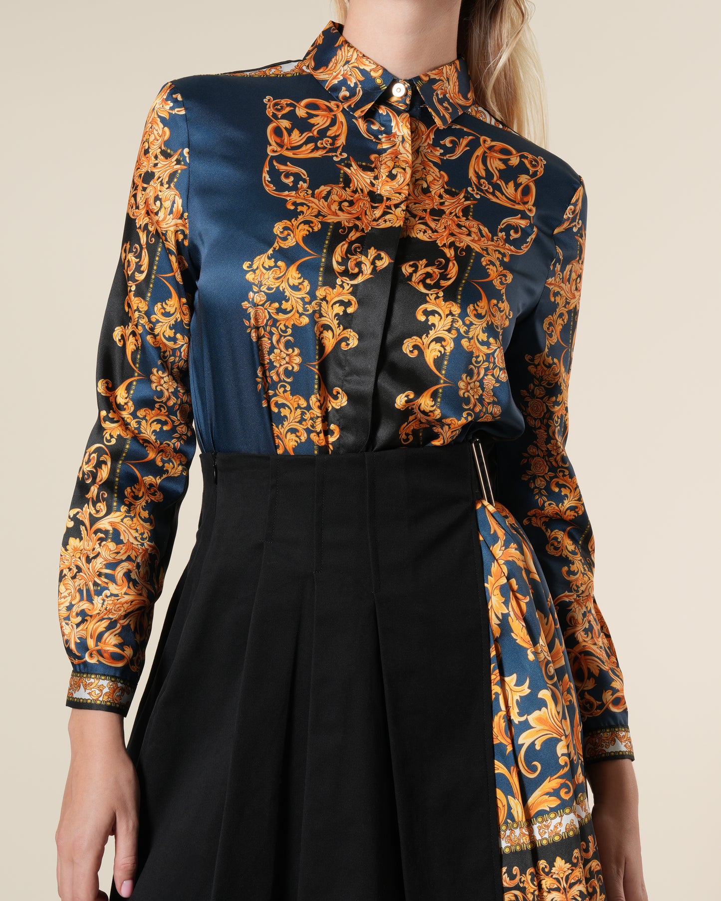 Baroque Contrast Mini Skirt
