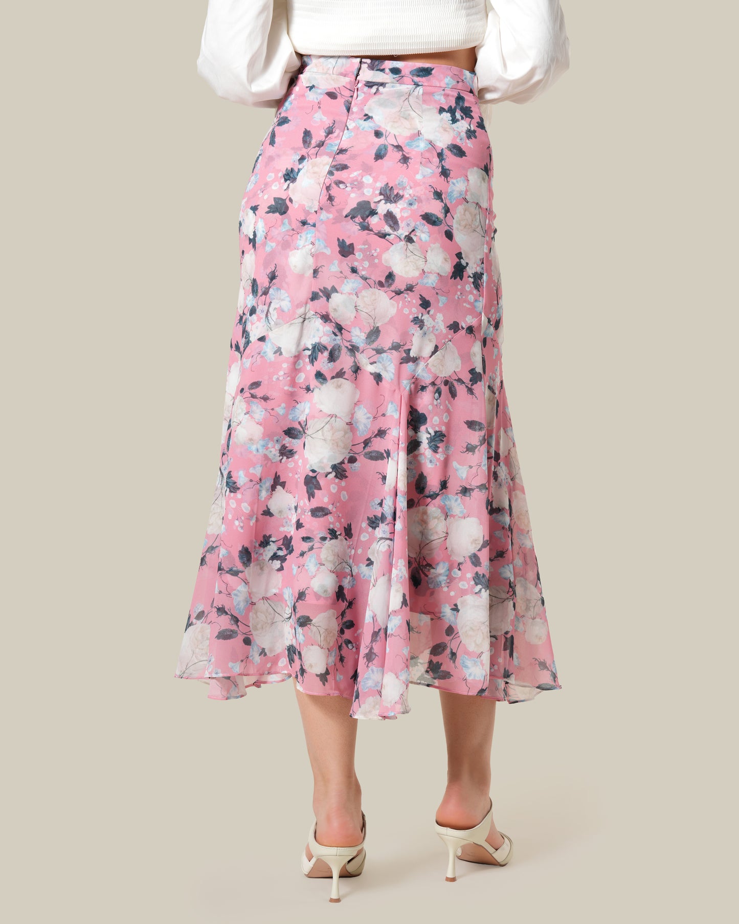 Floral Print Midi Skirt