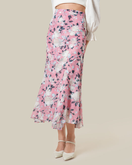 Floral Print Midi Skirt