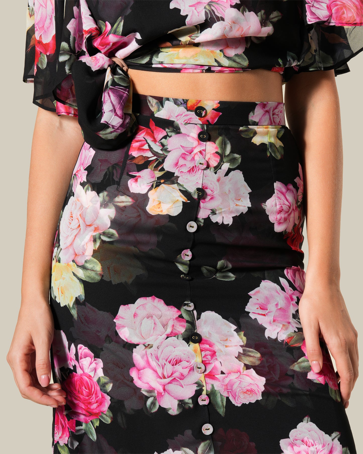 Floral Sheer Effect Maxi Skirt