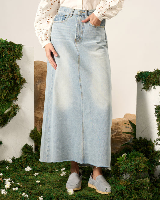 Light Wash Denim Skirt