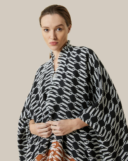 Fringe Patterned Poncho