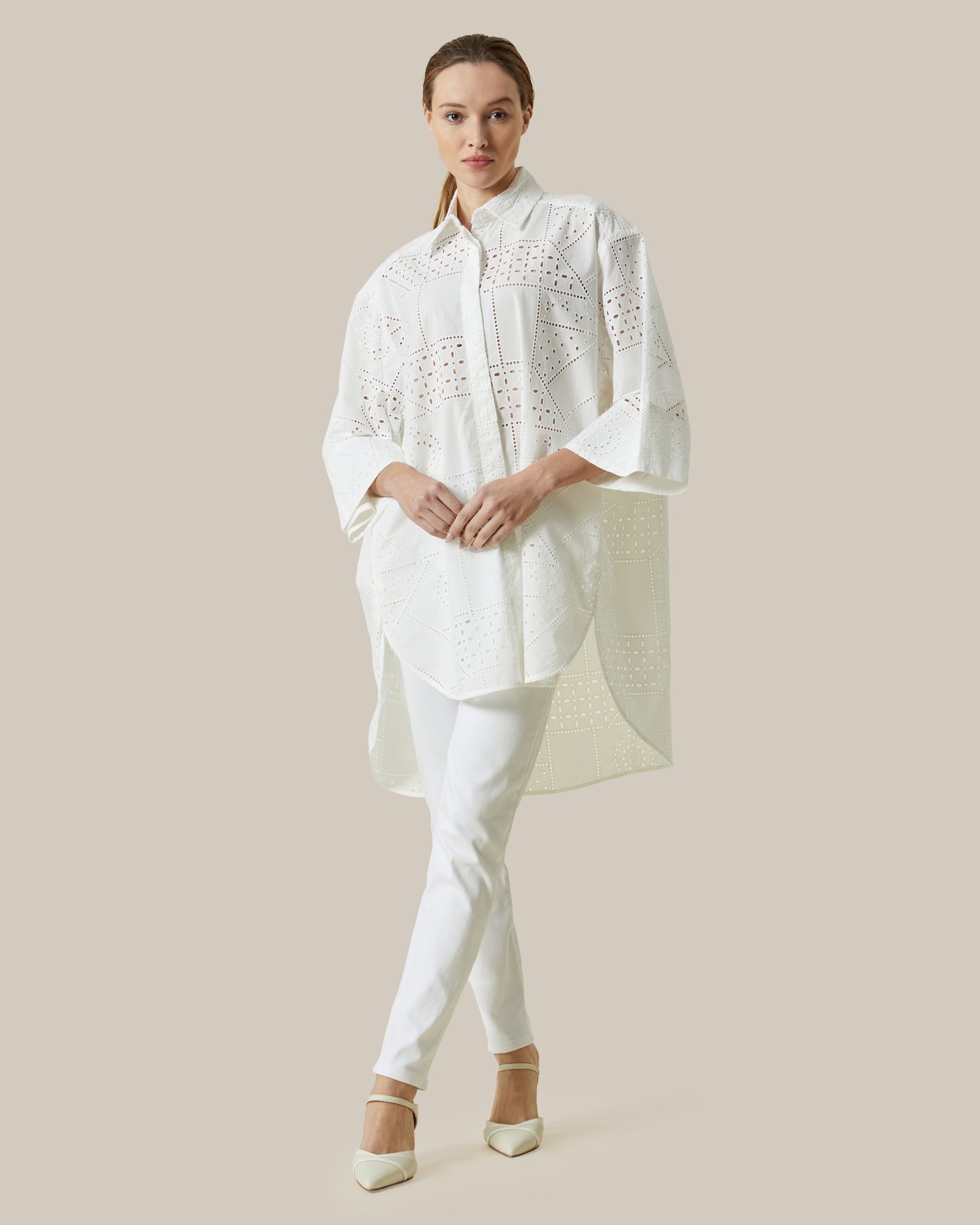 Broderie Anglaise Oversized Shirt