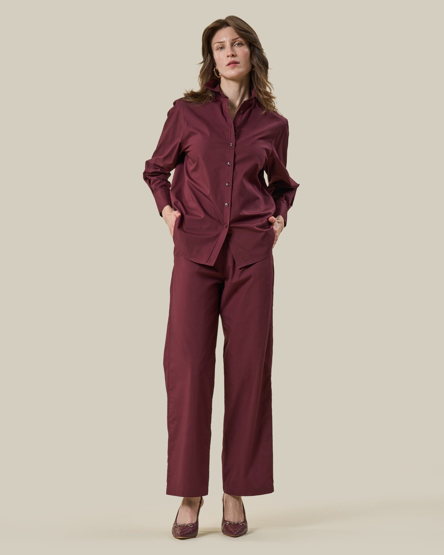Burgundy Classic Button-Down Shirt
