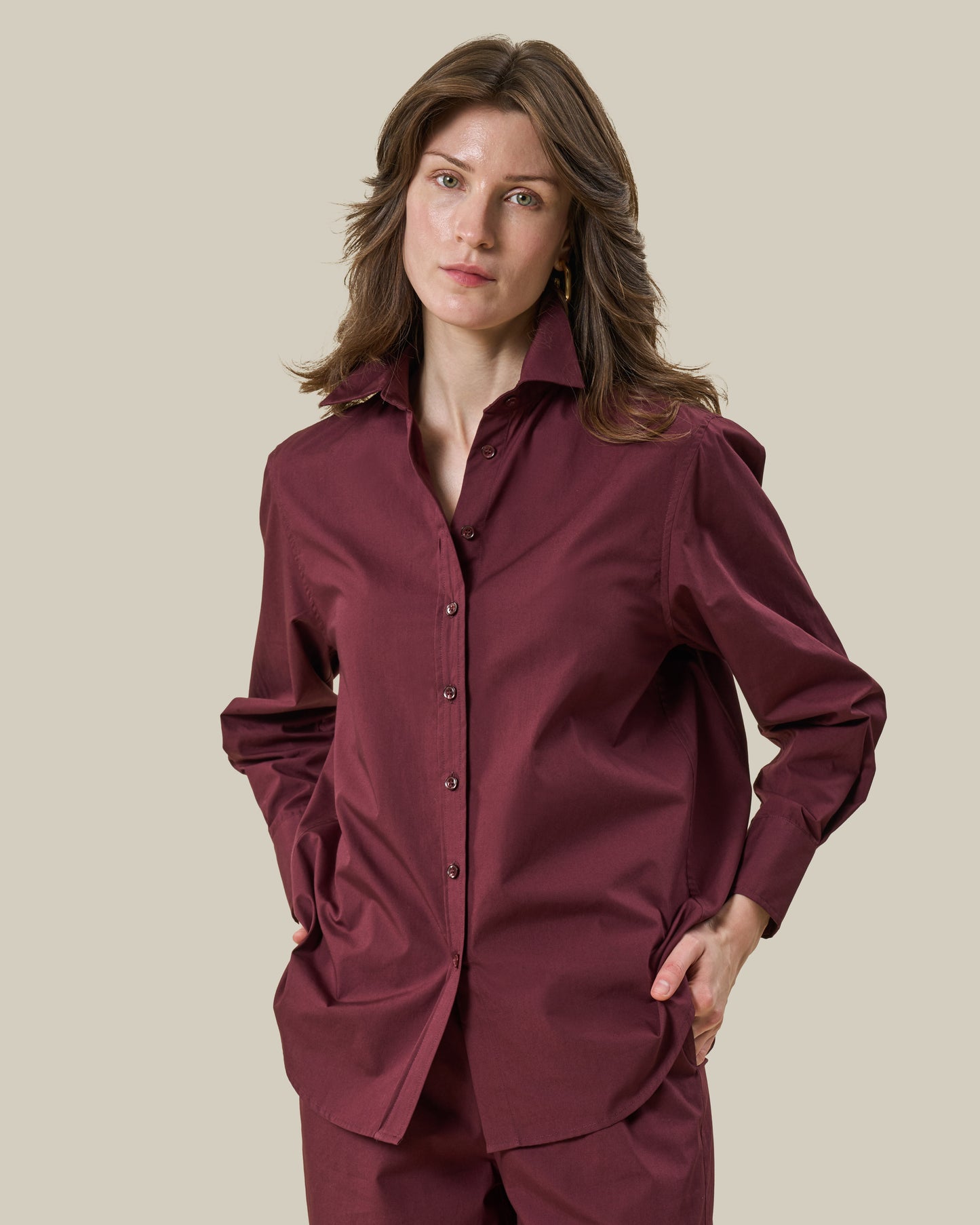 Burgundy Classic Button-Down Shirt