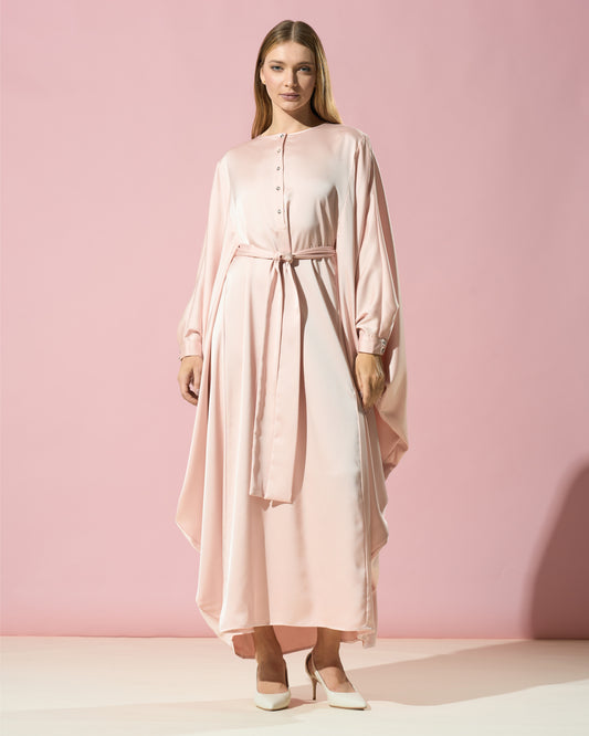 Button-Front Kaftan Dress