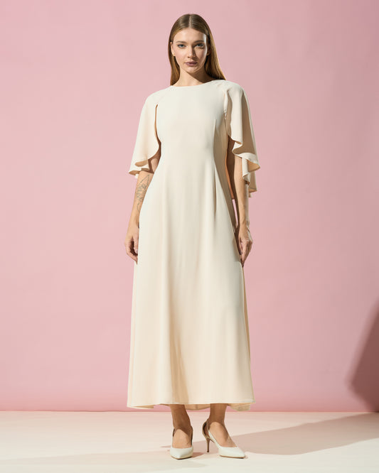 Khaki Cape-Style Dress