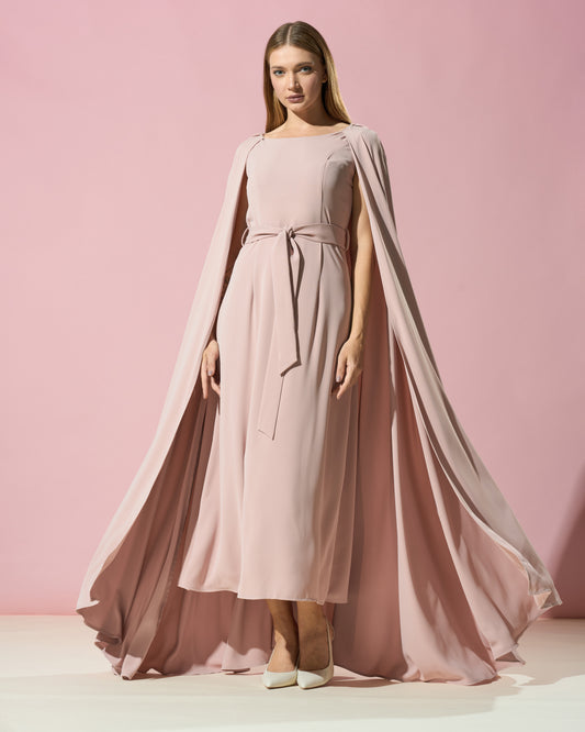 Blush Flow Cape Kaftan Dress