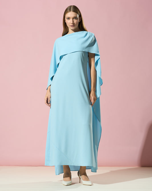Asymmetric Drape Kaftan Dress