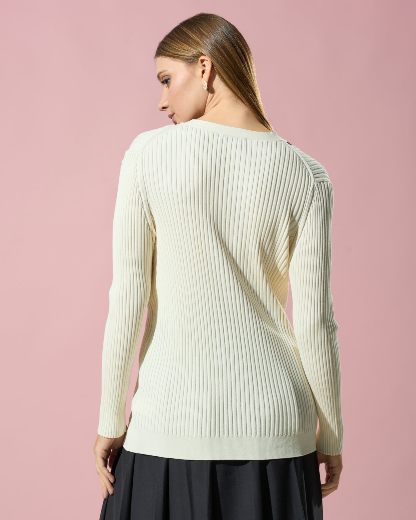 Ribbed Button-Down Cardigan