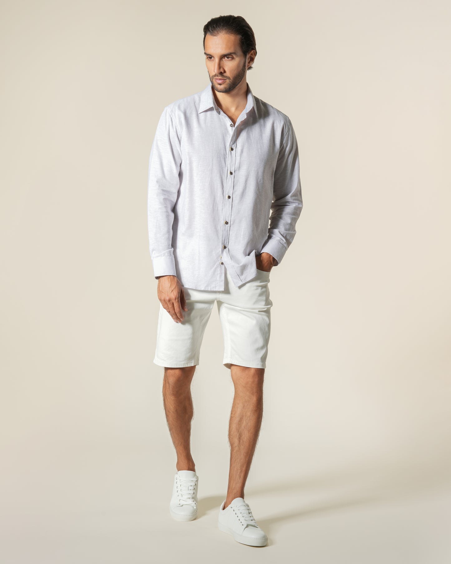 Metal Patch Denim Bermuda Shorts