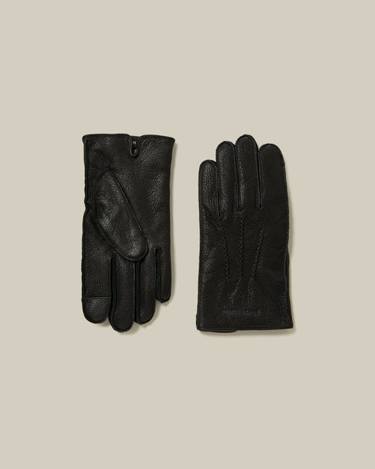 Brand Debossed Leather Gloves