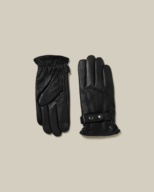 Logo Embellished Leather Gloves