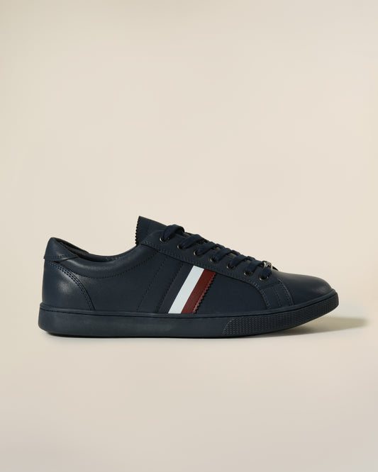 Striped Leather Sneakers