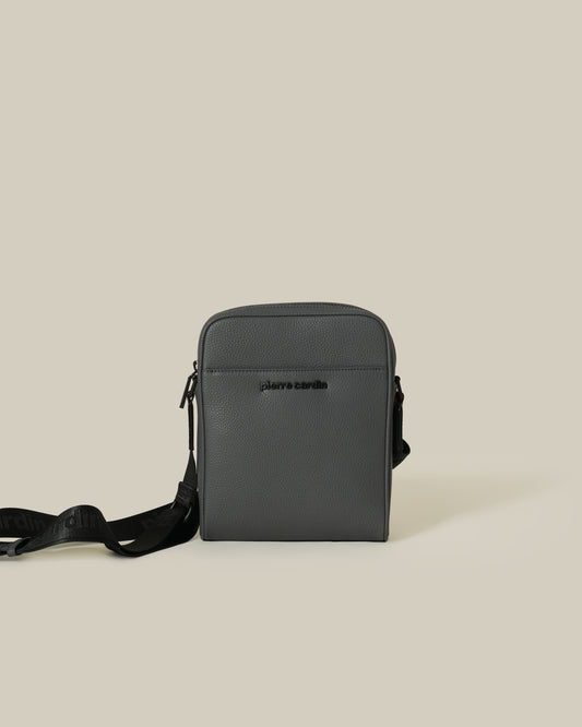 Brand Embellished Leather Crossbody Bag