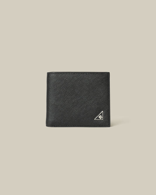 Logo Embellished Textured Wallet