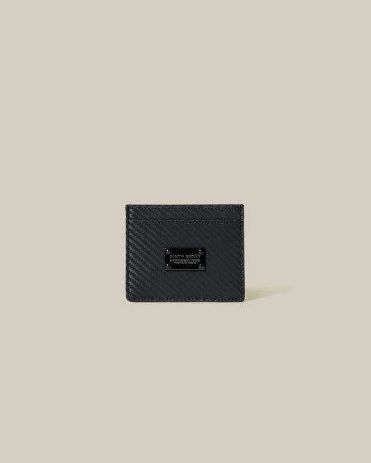 Textured Brand Embellished Card Holder