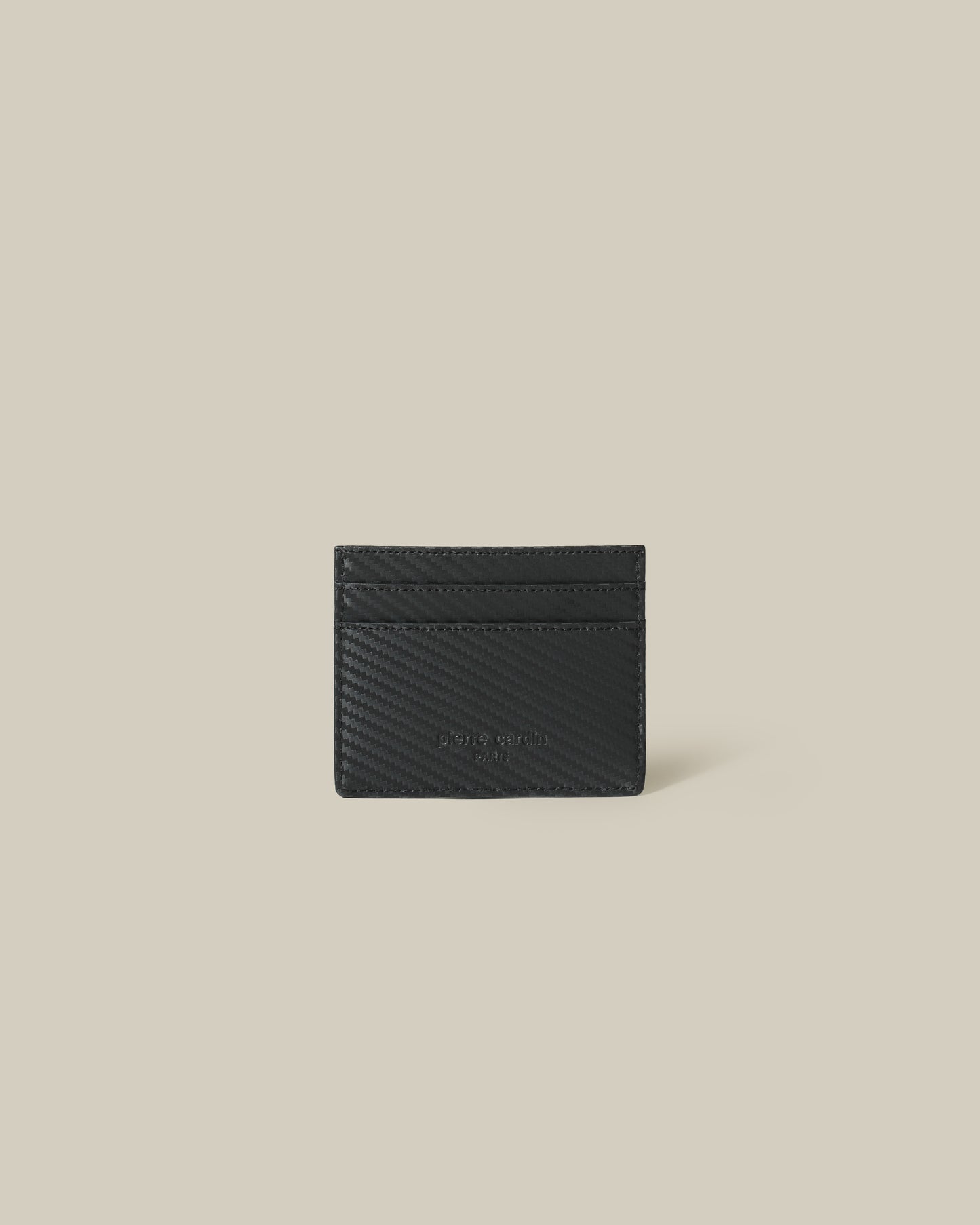 Textured Brand Embellished Card Holder